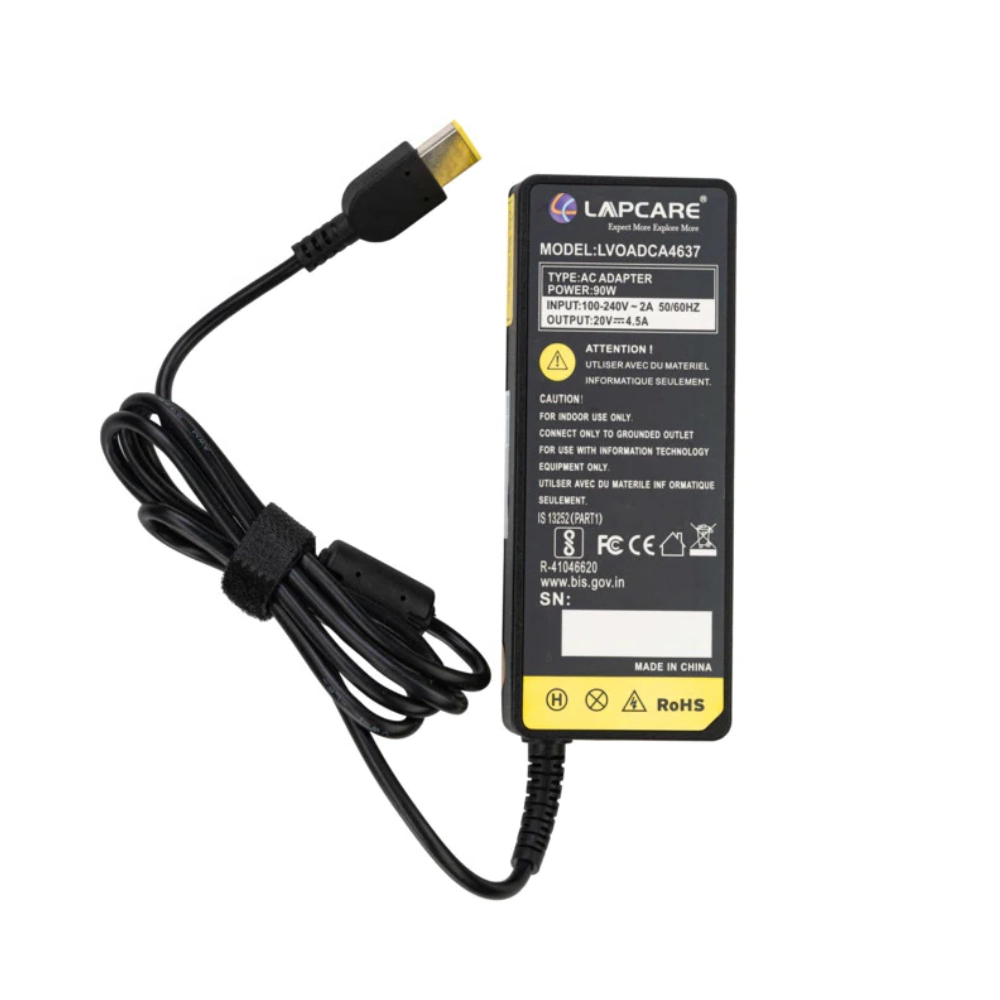 Lapcare Laptop Adapter Compatible For LENOVO 90w | 20v/4.5a | USB Pin view 2